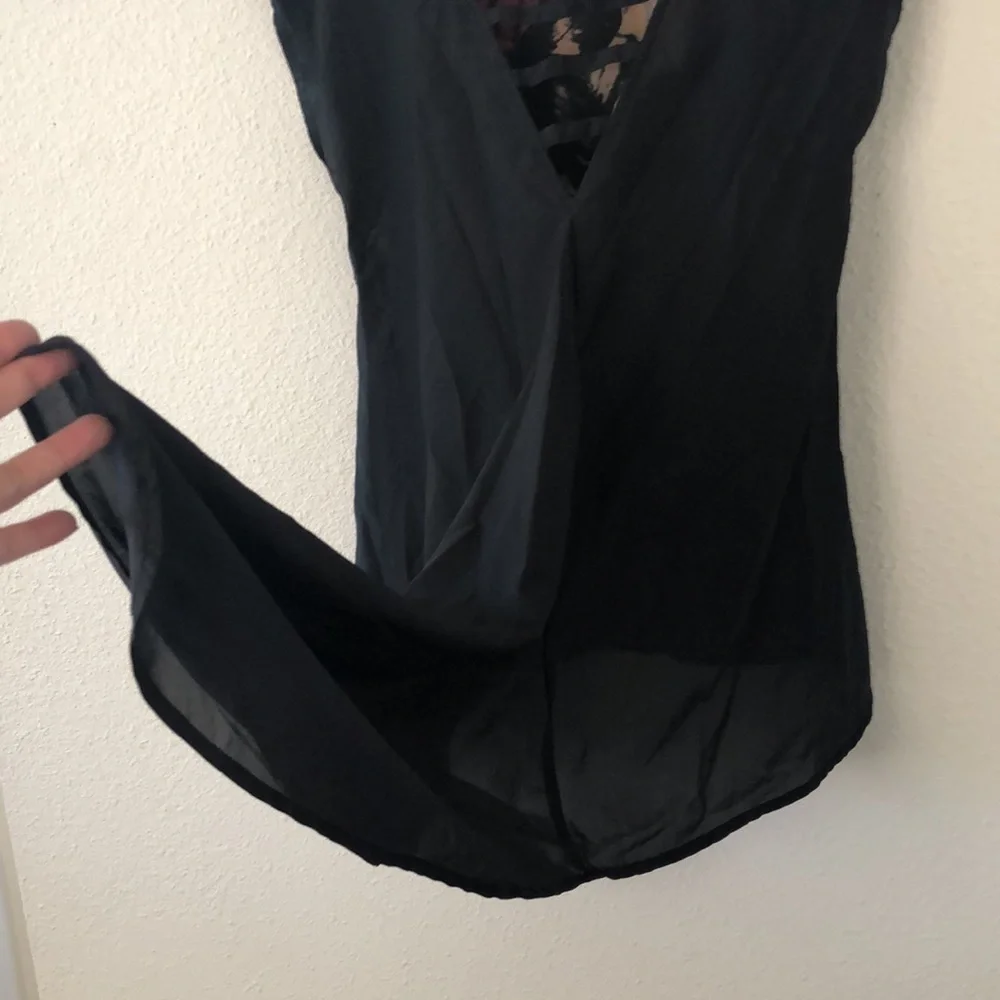 Skull print high low Gothic top M - Picture 6 of 6